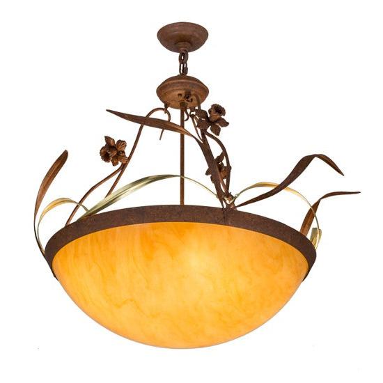 2nd Ave Lighting Daffodil 26" Inverted Pendant in Rust Finish