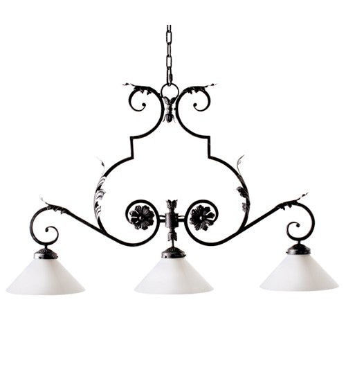 2nd Ave Lighting Dahlia 48" Long Island Pendant in Blackwash Finish