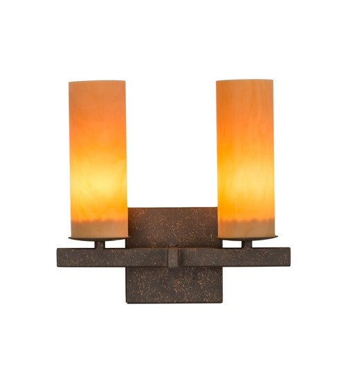 2nd Ave Lighting Dante 12" Wide 2 LT Wall Sconce in Gilded Tobacco Finish