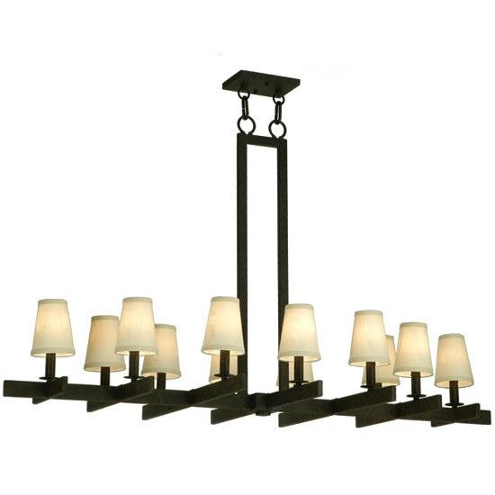 2nd Ave Lighting Dante 54" Long 12 Light Oblong Chandelier in Coffee Bean Finish