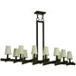 2nd Ave Lighting Dante 54" Long 12 Light Oblong Chandelier in Coffee Bean Finish