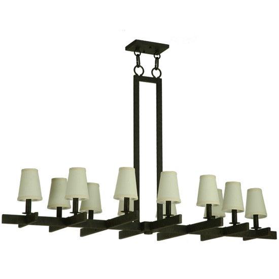 2nd Ave Lighting Dante 54" Long 12 Light Oblong Chandelier in Coffee Bean Finish
