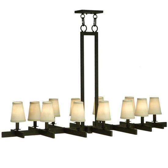 2nd Ave Lighting Dante 54" Long 12 Light Oblong Chandelier in Coffee Bean Finish