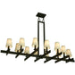 2nd Ave Lighting Dante 54" Long 12 Light Oblong Chandelier in Coffee Bean Finish