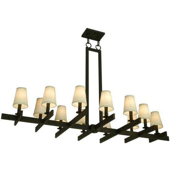 2nd Ave Lighting Dante 54" Long 12 Light Oblong Chandelier in Coffee Bean Finish