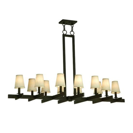 2nd Ave Lighting Dante 54" Long 12 Light Oblong Chandelier in Coffee Bean Finish