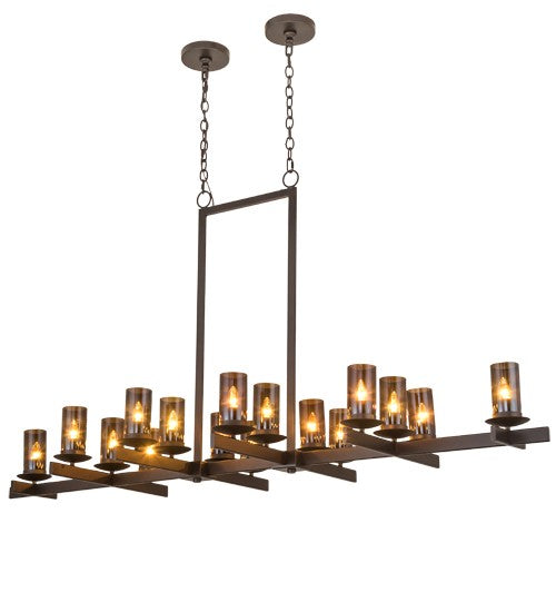 2nd Ave Lighting Dante 72" Long 16 LT Oblong Chandelier in Mahogany Bronze Finish