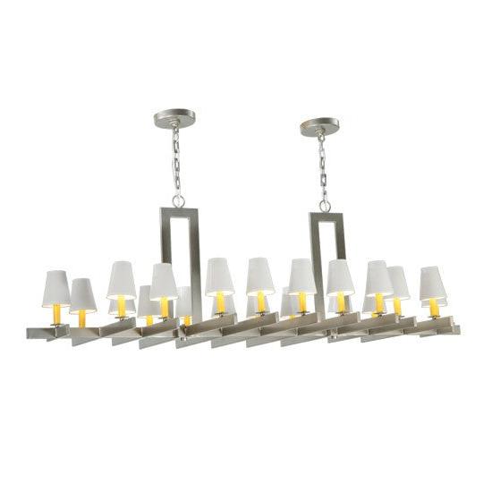2nd Ave Lighting Dante 72" Long 20 Light Oblong Chandelier in Nickel Finish
