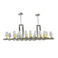 2nd Ave Lighting Dante 72" Long 20 Light Oblong Chandelier in Nickel Finish