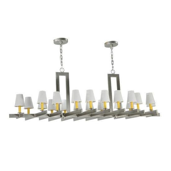 2nd Ave Lighting Dante 72" Long 20 Light Oblong Chandelier in Nickel Finish