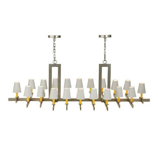 2nd Ave Lighting Dante 72" Long 20 Light Oblong Chandelier in Nickel Finish