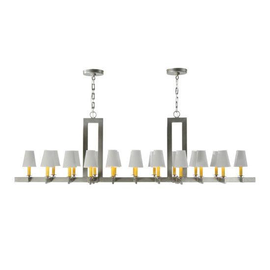 2nd Ave Lighting Dante 72" Long 20 Light Oblong Chandelier in Nickel Finish