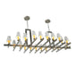 2nd Ave Lighting Dante 72" Long 20 Light Oblong Chandelier in Nickel Finish