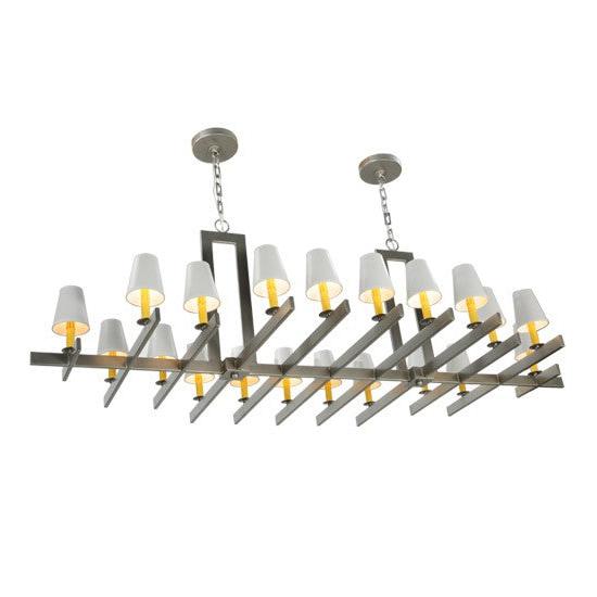 2nd Ave Lighting Dante 72" Long 20 Light Oblong Chandelier in Nickel Finish
