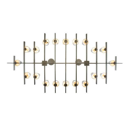 2nd Ave Lighting Dante 72" Long 20 Light Oblong Chandelier in Nickel Finish