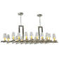 2nd Ave Lighting Dante 72" Long 20 Light Oblong Chandelier in Nickel Finish