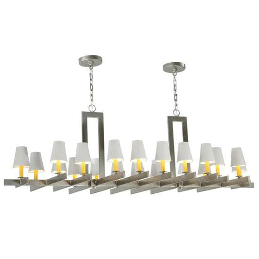 2nd Ave Lighting Dante 72" Long 20 Light Oblong Chandelier in Nickel Finish