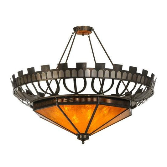 2nd Ave Lighting Davis Street 55" Inverted Pendant With Craftsman Brown On Waxed Brass Finish