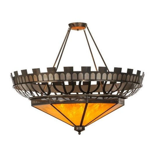 2nd Ave Lighting Davis Street 55” Inverted Pendant With Craftsman Brown on Waxed Brass Finish
