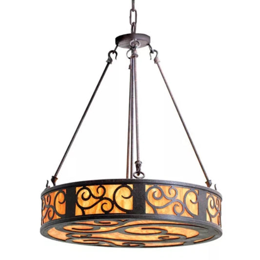 2nd Ave Lighting Dean 24" 3-Light E26 Base Ambra Siena Idalight Diffuser Cajun Spice Inverted Pendant Light