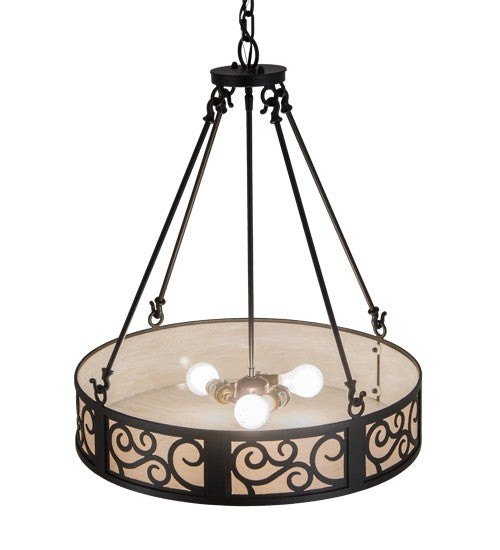 2nd Ave Lighting Dean 24" Inverted Pendant in Textured Black Finish