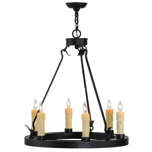 2nd Ave Lighting Deina 24" Wide 6 Light Chandelier in Blackwash Finish