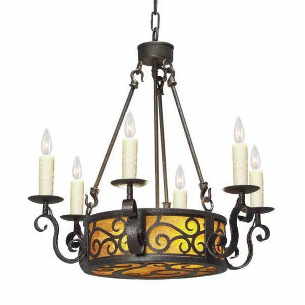 2nd Ave Lighting Delano 24" 6-Light Ambra Siena Idalight Copper Rust Chandelier