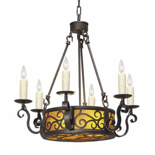 2nd Ave Lighting Delano 24" 6-Light Ambra Siena Idalight Copper Rust Chandelier