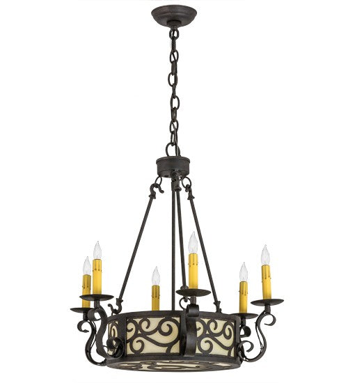 2nd Ave Lighting Delano 24" Wide 6 LT Chandelier in Chestnut Finish
