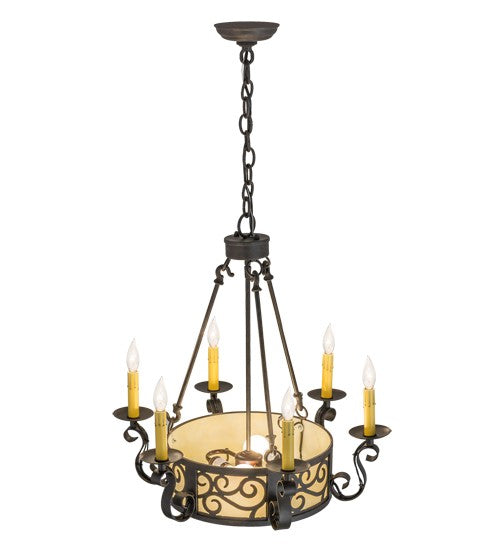 2nd Ave Lighting Delano 24" Wide 6 LT Chandelier in Chestnut Finish