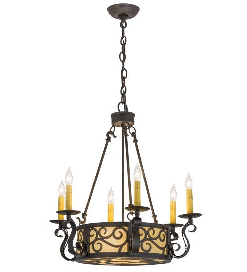 2nd Ave Lighting Delano 24" Wide 6 LT Chandelier in Chestnut Finish
