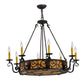 2nd Ave Lighting Delano 36" 8-Light Hand-Forged Iron Hardware Cajun Spice Finish Chandelier