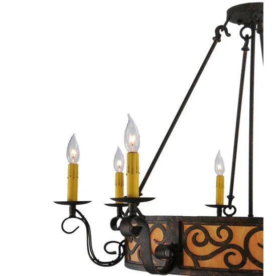 2nd Ave Lighting Delano 36" 8-Light Hand-Forged Iron Hardware Cajun Spice Finish Chandelier