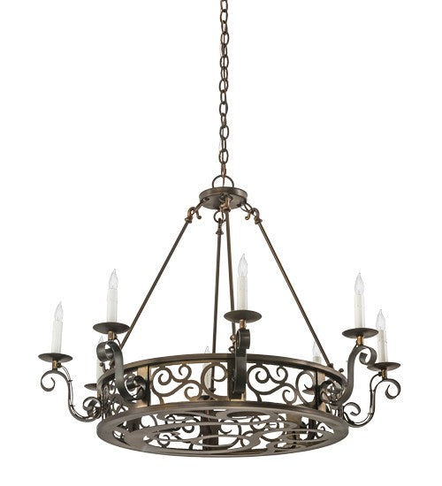 2nd Ave Lighting Delano 36" Wide 8 LT Chandelier in Antique Copper Finish