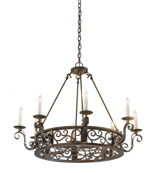 2nd Ave Lighting Delano 36" Wide 8 LT Chandelier in Antique Copper Finish