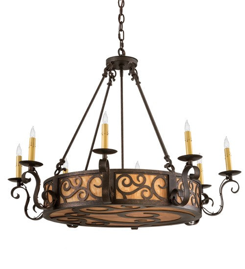 2nd Ave Lighting Delano 36" Wide 8 LT Chandelier in Copper Rust Finish