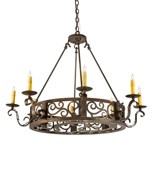 2nd Ave Lighting Delano 36" Wide 8 Light Chandelier in Gilded Tobacco Finish