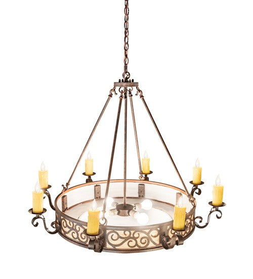 2nd Ave Lighting Delano 42" Wide 8 Light Bowl Chandelier in Cajun Spice Finish