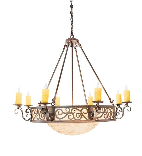 2nd Ave Lighting Delano 42" Wide 8 Light Bowl Chandelier in Cajun Spice Finish