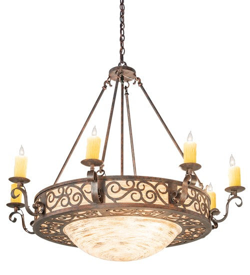 2nd Ave Lighting Delano 42" Wide 8 Light Bowl Chandelier in Cajun Spice Finish