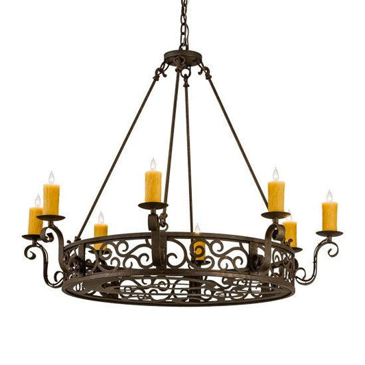 2nd Ave Lighting Delano 42" Wide 8 Light Chandelier in Gilded Tobacco Finish