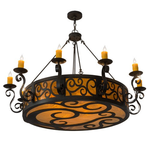 2nd Ave Lighting Delano 56" Wide 10 Light Chandelier in Chestnut Finish