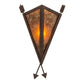 2nd Ave Lighting Desert Arrow 12" 1-Light E12 Base Amber Mica Shade Rusty Nail Wall Sconce