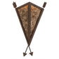 2nd Ave Lighting Desert Arrow 12" 1-Light E12 Base Amber Mica Shade Rusty Nail Wall Sconce