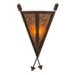 2nd Ave Lighting Desert Arrow 12" 1-Light E12 Base Amber Mica Shade Rusty Nail Wall Sconce