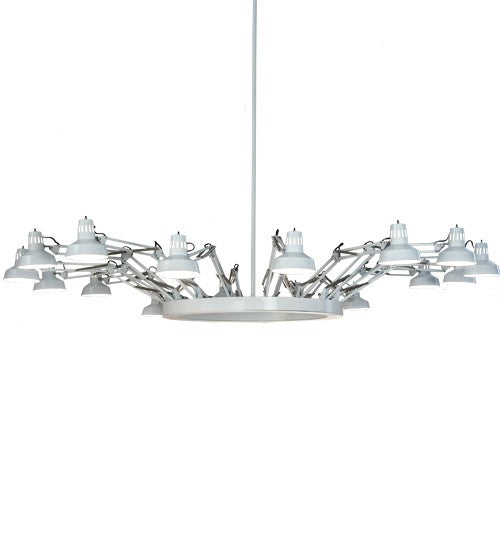 2nd Ave Lighting Drafter's Lamp 94" Chandelier in Glossy White Finish