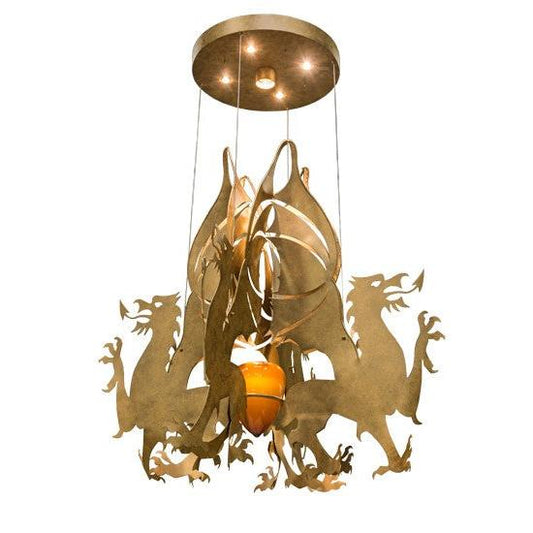2nd Ave Lighting Dragos 80" Pendant in Sahara Dabbed Gold Finish