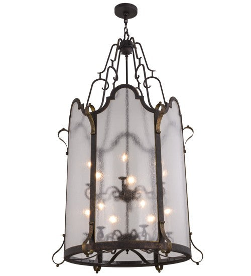 2nd Ave Lighting Dubrek 33” Wide 12 LT Foyer Lantern in Gilded Tobacco With Gold Finish