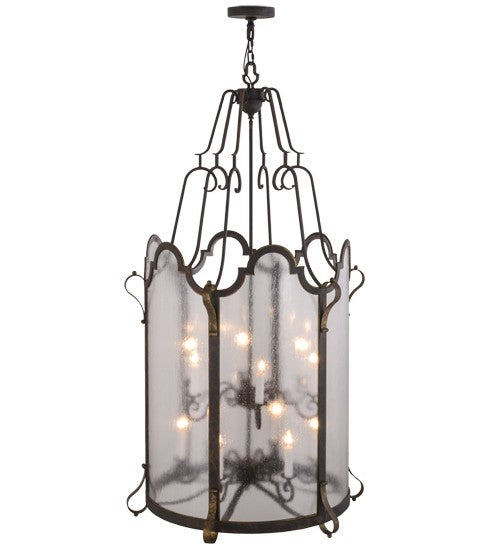 2nd Ave Lighting Dubrek 33” Wide 12 LT Foyer Lantern in Gilded Tobacco With Gold Finish