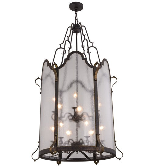 2nd Ave Lighting Dubrek 33” Wide 12 LT Foyer Lantern in Gilded Tobacco With Gold Finish